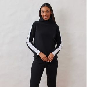 Dudley Stephens Sidekick Turtleneck, Black and White, Size L